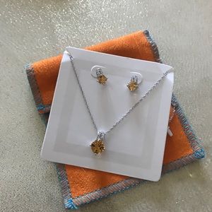 November Topaz earring & necklace set